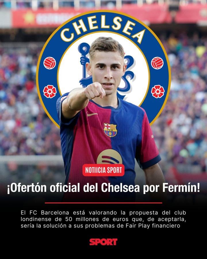 开云平台-每体：切尔西5000万欧正式报价巴萨中场费尔明，巴萨正认真考虑